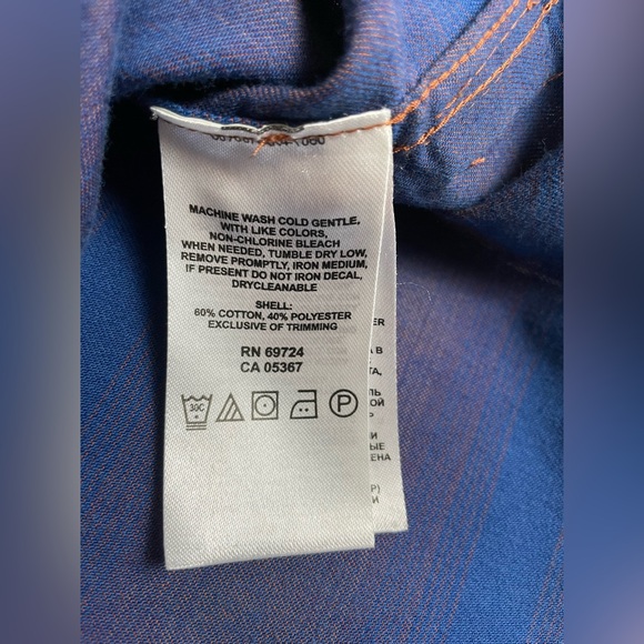 Mountain Hardwear XL Men’s Blue & Rusty Type Color Cotton Poly Button Shirt - Picture 8 of 11